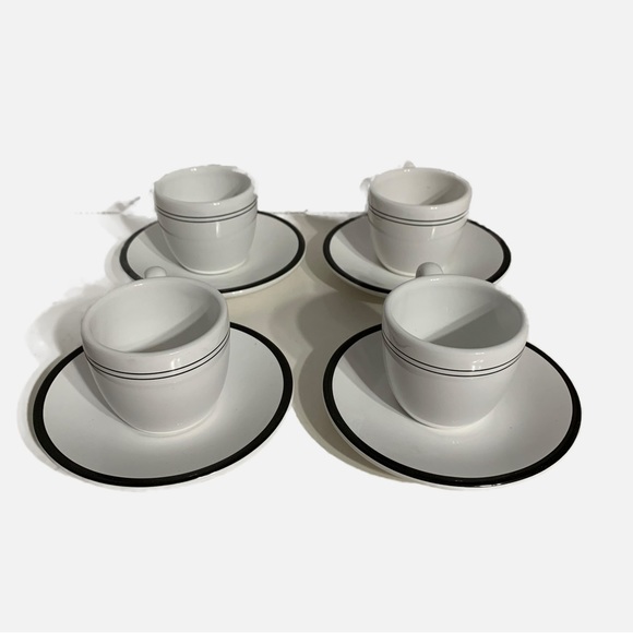 Emeril W. C. Designs Earthenware Utensils Espresso with Saucers ☕️ Set of Four - Picture 7 of 13